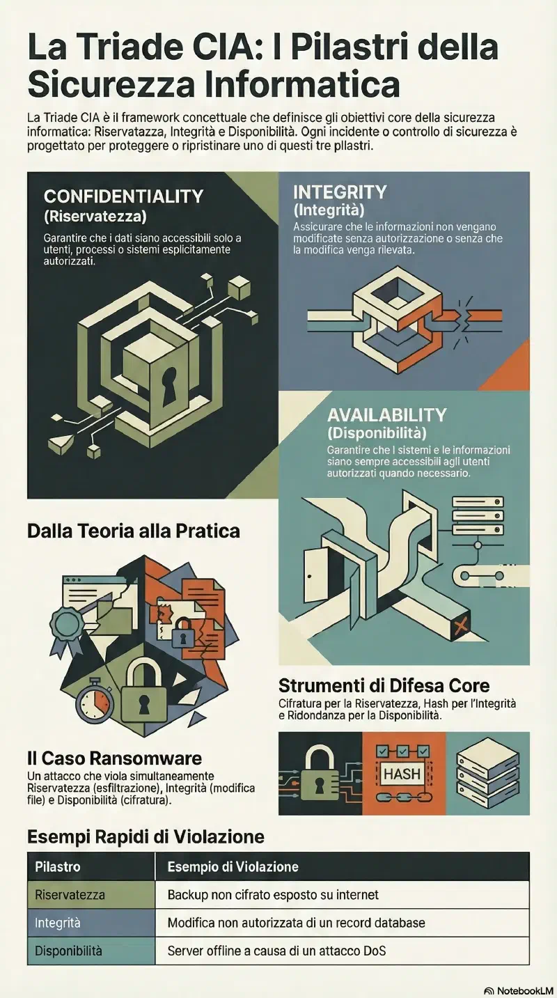 La Triade CIA - i pilastri della sicurezza informatica