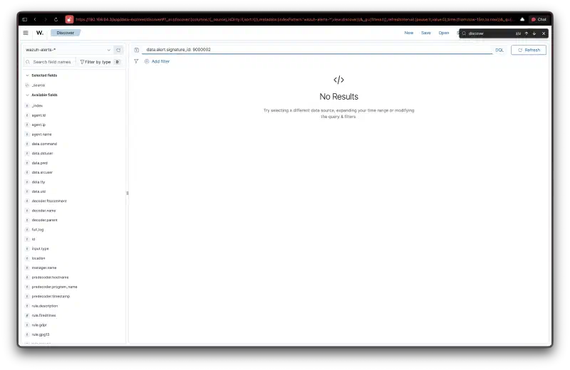 Wazuh Events - dettaglio alert Suricata con action blocked