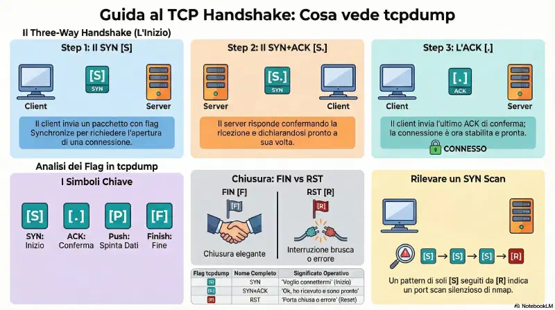 Guida al TCP Handshake: Cosa vede tcpdump